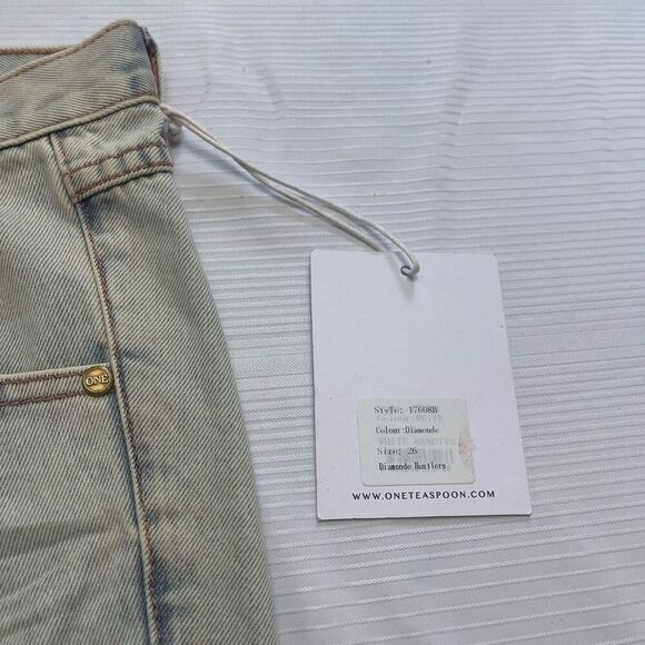 NWT One X One Teaspoon Destroyed Denim Diamonde Hustlers Shorts Size 26 New - Picture 8 of 11